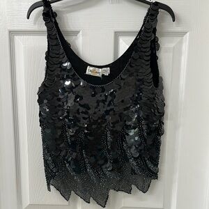 Chic Black Sequin Top
